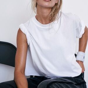 FREE PEOPLE FP MOVEMENT INSPIRE TEE IN WHITE EUC MEDIUM